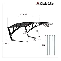 Arebos Mähroboter Garage | Rasenmäher Rasenroboter Automower | Carport 102 x 79 x 46 cm | Witterungsbeständig + UV-Schutz | mit Metallfüßen | Rasenmäher Überdachung | inkl. Montagematerial | Schwarz – Ansicht 7