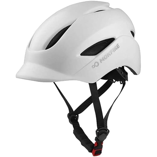 MOKFIRE Adult Bike Helmet That's Light, Bicycle Cycle Helmets with Rear Light, Urban Commuter E Bike Cycling Biking Helmets with Visor for Adults Men/Women, Adjustable Size 22.44-24.01 Inches