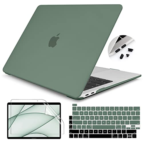 Teryeefi - Funda compatible con MacBook Pro de 13 pulgadas A2338 M1 M2 A2251 A2289 A2159 A1989 A1706 con barra táctil (versión 2016-2022), verde alpino