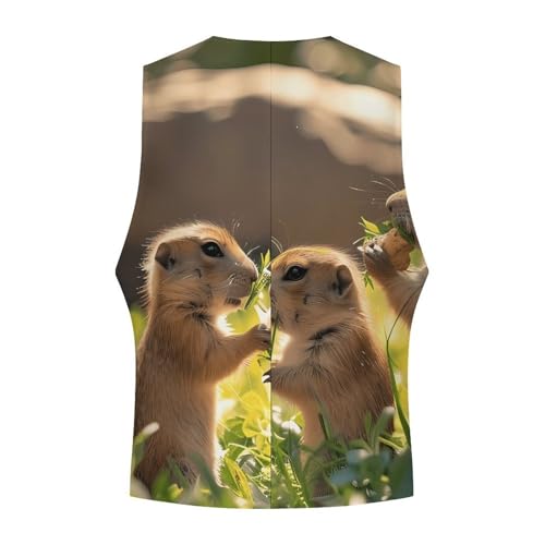 A Group of Prairie Dogs Novelty Men's Suit Vest Casual Formal Dress Vests Business Waistcoat4