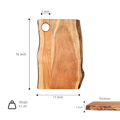 Tabla de cortar rectangular de madera acacia GoCraft 40.6x27.9 cm miniatura 7