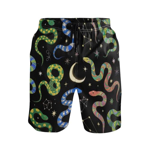 Colorful Snakes Swim Shorts Athletic Mens Casual Shorts 8”/ 9” Long XL Plus Size Surfing