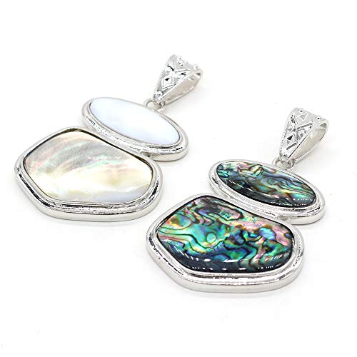 Zotoone Healing Crystal Pendant,Abalone Shell Pendant,Mother of Pearl Shell Pendant