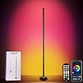 PTVGS RGB Corner Floor Lamp - Smart RGB LED Corner Lamp with APP Remote 16 Million RGBW Color Changing Light 300+ Scene, Music Sync Lights & Timer Floor Lamps for Living Room Bedroom Game Room