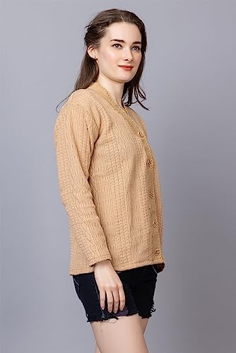 Image of Wear lusso Women Sweater for Winter Woolen Acrylic Full Sleeves V Neck Stylish Design Cardigan Girls /Ladies