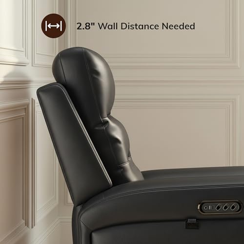 Sillón Power Recliner Negro de Cuero Plegable miniatura 5