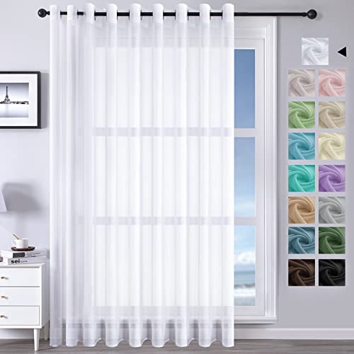 MRTREES Stores Gardine Weiß Wohnzimmer Gardinen modern Schlaufenschal 1er...