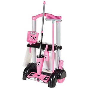 Casdon Henry & Hetty Toys - Hetty Schoonmaakwagen - Roze op Hetty geïnspireerde speelgoedset met dweil, borstels, stofpan en accessoires - Kids Cleaning Trolley Set - Voor kinderen vanaf 3 jaar