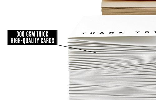 Verbaa 100 Premium Paper Thank You Cards With Self-Seal Envelopes - 2 Designs Of Elegant Modern Thank You Cards For Any Occasion - Wedding, Engagement, Funeral, Graduation, Business (100-Pack) #TOP1