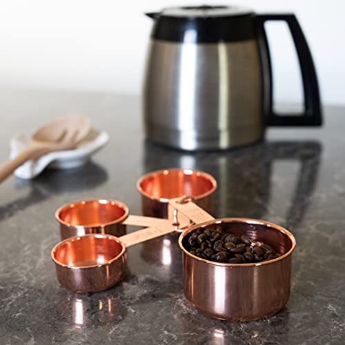 Ml's Home 4 Piece Rose Gold Copper Plated Stainless Steel Measuring Cups Set: Kitchen Baking And Cooking With Liquids, Dry Goods, Or Decorative Piece #TOP5