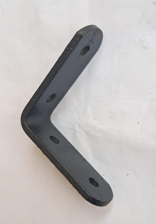 Image of Q1 Beads 4 Pack Metal 3x3 inches Heavy Duty (3 mm) L Brackets Clamp Floating Bracket for Shelf - Right Angle Bracket for Wood Furniture & Metal,with Screws (76x76mm, Powder Coated)
