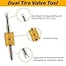 ecocstm 2 PCS Tire Valve Stem Removal Tool with 20 PCS Valve Cores, 10 PCS Tire Valves Caps, 1 PCS 4-Way Valves Tool, Car Accessories Tires Repair Tools Universal for All Cars (33 PCS)