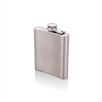INDIGO Stainless Steel Hip Flask, Alcohol Drinks Wine Whiskey Holder Bottle Or Liquor Flasks (210 ML) - Silver