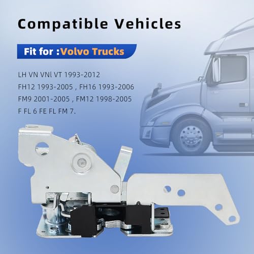 Image of Door Lock Latch Assy Compatible with Volvo Truck LH VN VNl VT 1993-2012 FM9 2001-2005 FM12 1998-2005 FH12 1993-2005 FH16 1993-2006 Replace 20588325 8143652 (Driver Side)