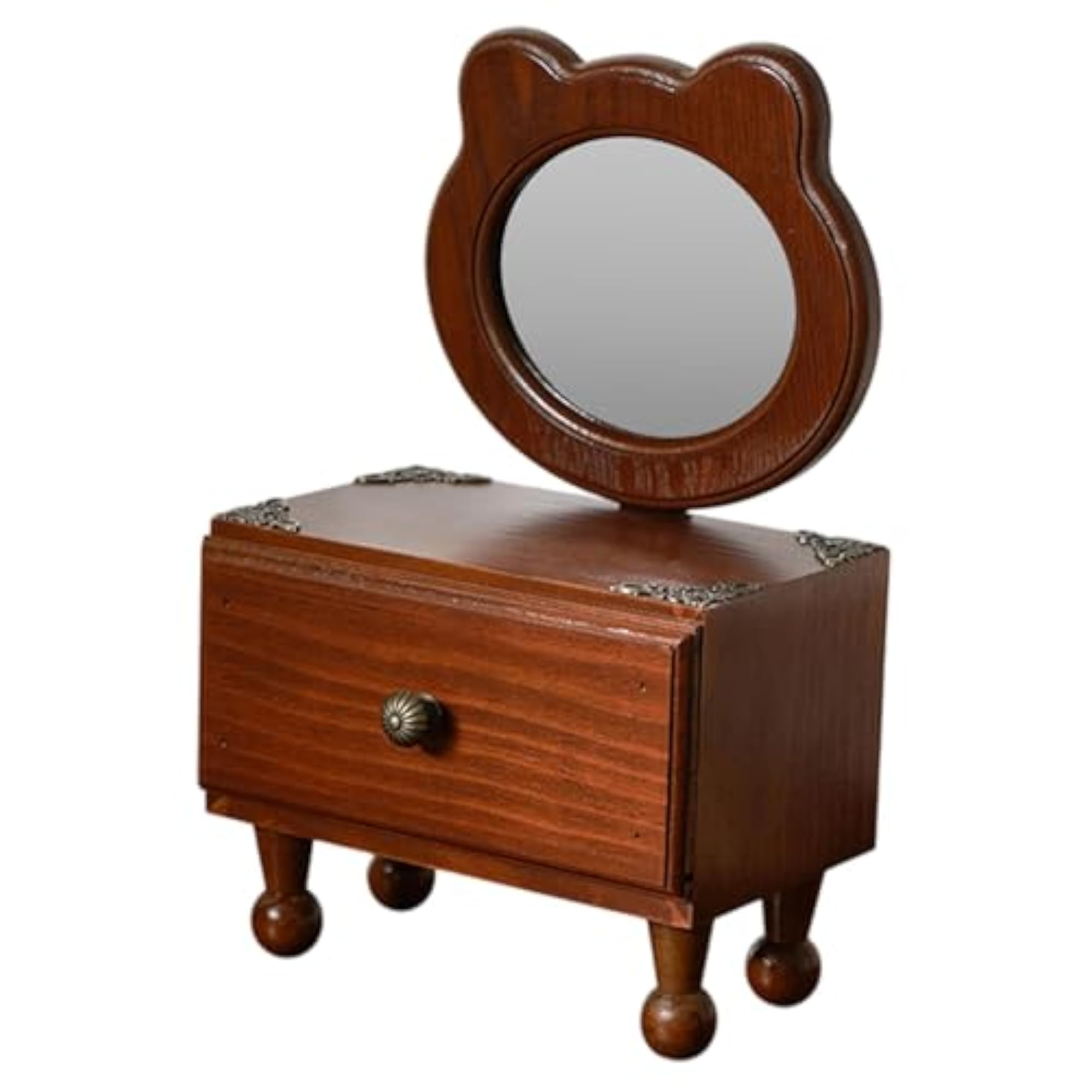 Retro Elegant Vanity Tabletop Mirror for Home Decor