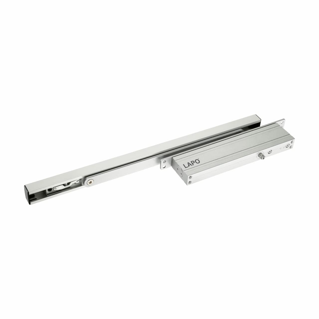 LAPO Premium Automatic Hydraulic Double Speed Aluminium 23 MM Concealed Door Closer with Pelmet Arm Wooden Door Closer with Fitting Set for All Door Weight Up to 40 Kg (Silver Finish)-image-14