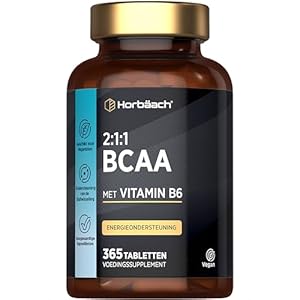 BCAA Tablets 4000mg | Aminozuren 2 1 1 Tabletten | 365 Veganistische Tabletten | BCAA Supplement met L-leucine, L-isoleucine en L-valine & Vitamine B6 voor optimale resultaten | van Horbaach