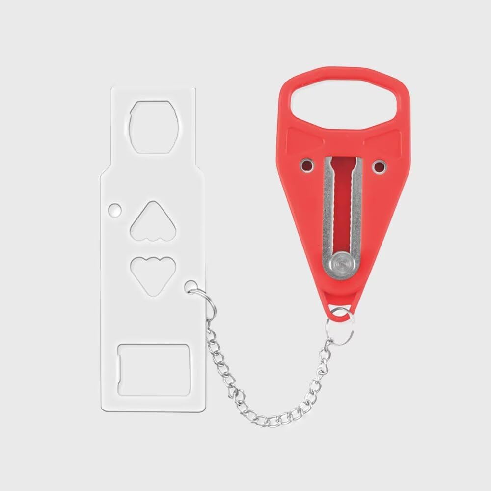 Portable Travel Lock for Enhanced Privacy and Security in Hotels, Apartments, and Dorm Rooms, Red