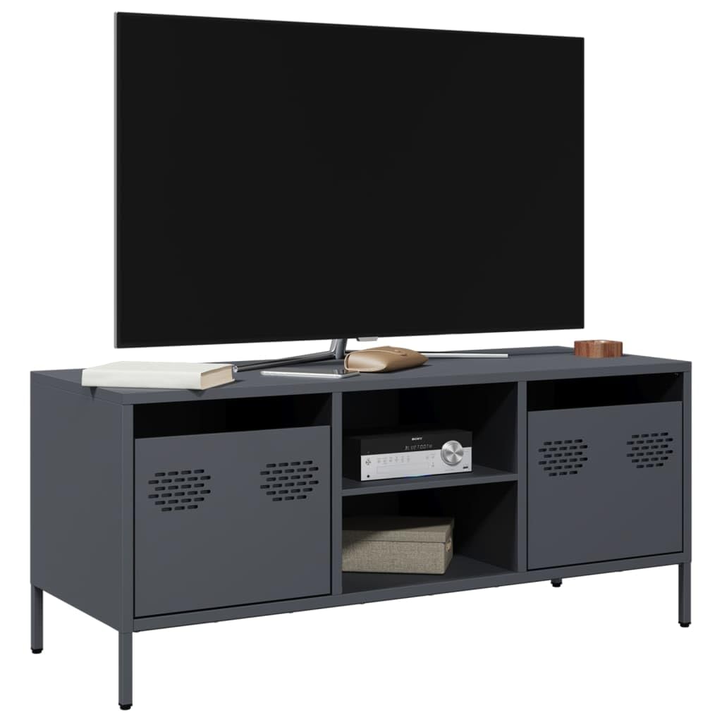 Mobile TV antracite 101,5 x 39 x 43,5 cm in acciaio laminato a