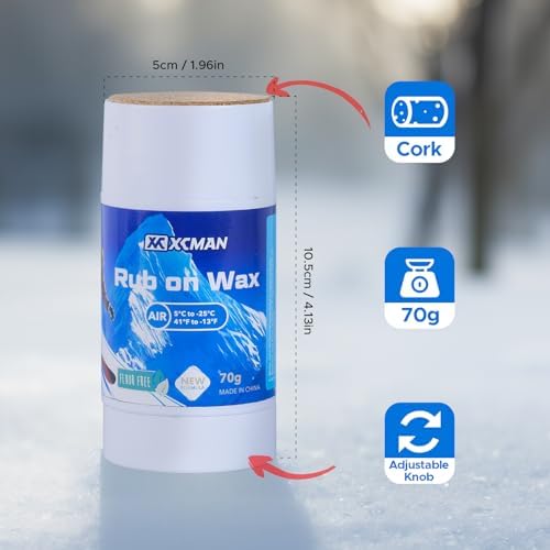 image for XCMAN Rub on Quick Wax for Ski/Snowboard/Nordic/Cross-Country with Eas
