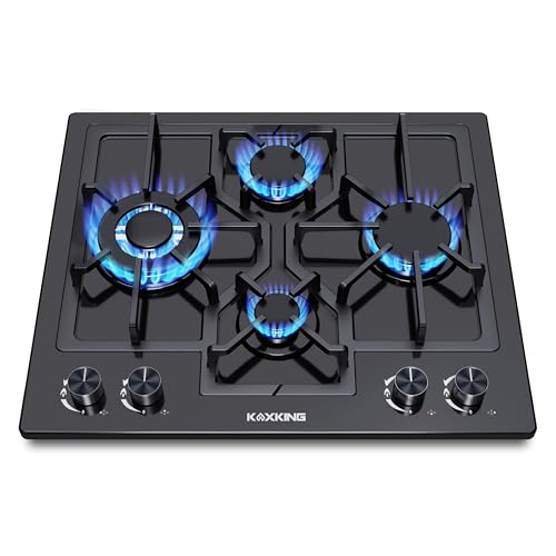 KOXKING Black 24 Inch Gas Cooktop - Built-in Dual Fuel...