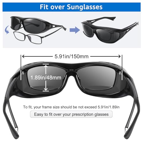 Polarized Sunglasses Wear Over Glasses Fitover Glasses for Men Sports Driving&Fishing UV400 Protection4