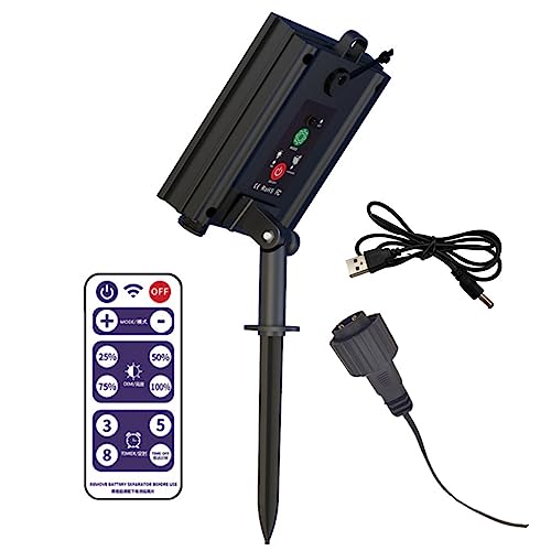 Delaman Solar Battery Box for LED String Lights, Outdoor String Lights Control Panel with DC...