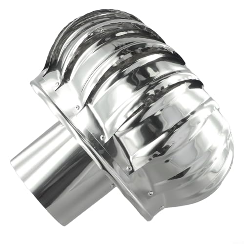 Tapa de chimenea de acero inoxidable de 160 mm de diámetro, diseño giratorio giratorio para una mejor ventilación y protección del tubo de combustión, resistente a la intemperie y duradero, ideal para
