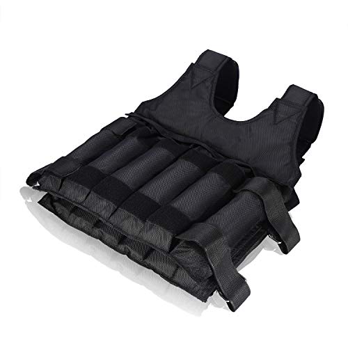 Chaleco de Pesas Hombre, Chaqueta de Entrenamiento con Pesas de Tela Oxford Engrosada de 50 kg en el Pecho con Bolsas de 12 Piezas para Entrenamiento Deportivo al Aire Libre,Entrenamiento de fuerza
