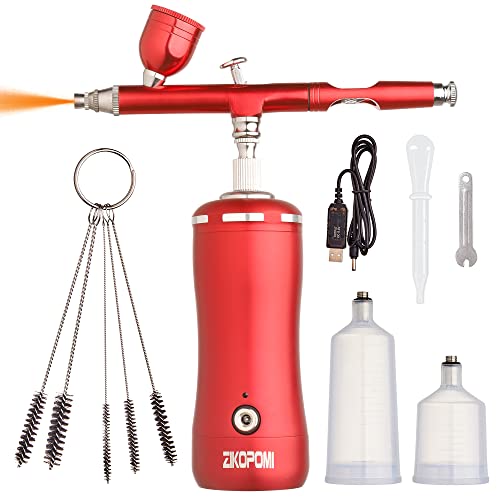 Airbrush Kit with Compressor,Portable Cordless Airbrush Gun Kit,Rechargeable Auto Airbrush for Cake Decorating Makeup Tattoo Nail Art Models Drawing