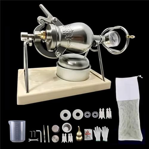 PVGYUJFD máquina de Palomitas de maíz, Mini Olla de Palomitas maíz Acero Inoxidable 304, máquina Manual, pequeño cañón, for diversión Fiesta reunión Familiar