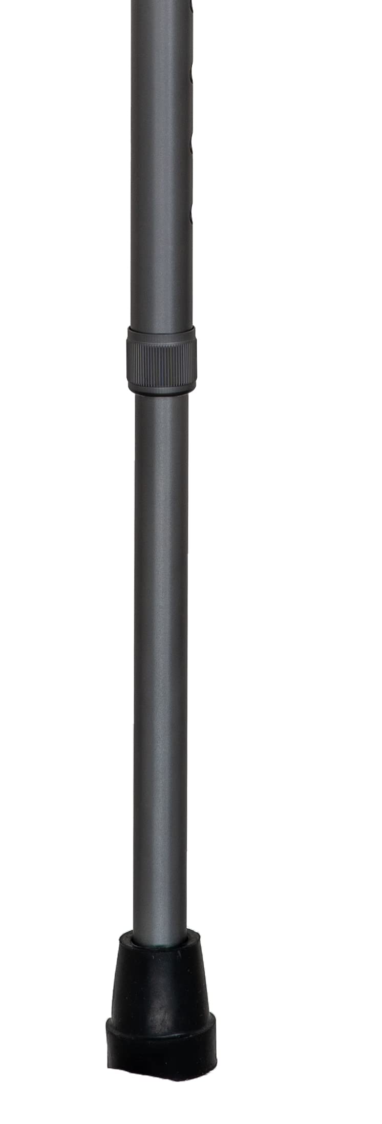 Gehstock Soft Melbourne Silver, Soft-Derbygriff schwarz, Leichtmetall matt-silberfarben, verstellbar ca. 76-99 cm, bis 110 Kg, inkl. Tragschlaufe und Gummipuffer