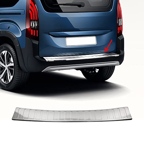 pour Berlingo / Partner / Rifter / Combo a partir 2019 - Protection de seuil de chargement pour pare-chocs à partir de 2019 - En acier inoxydable chromé avec rebord Cover