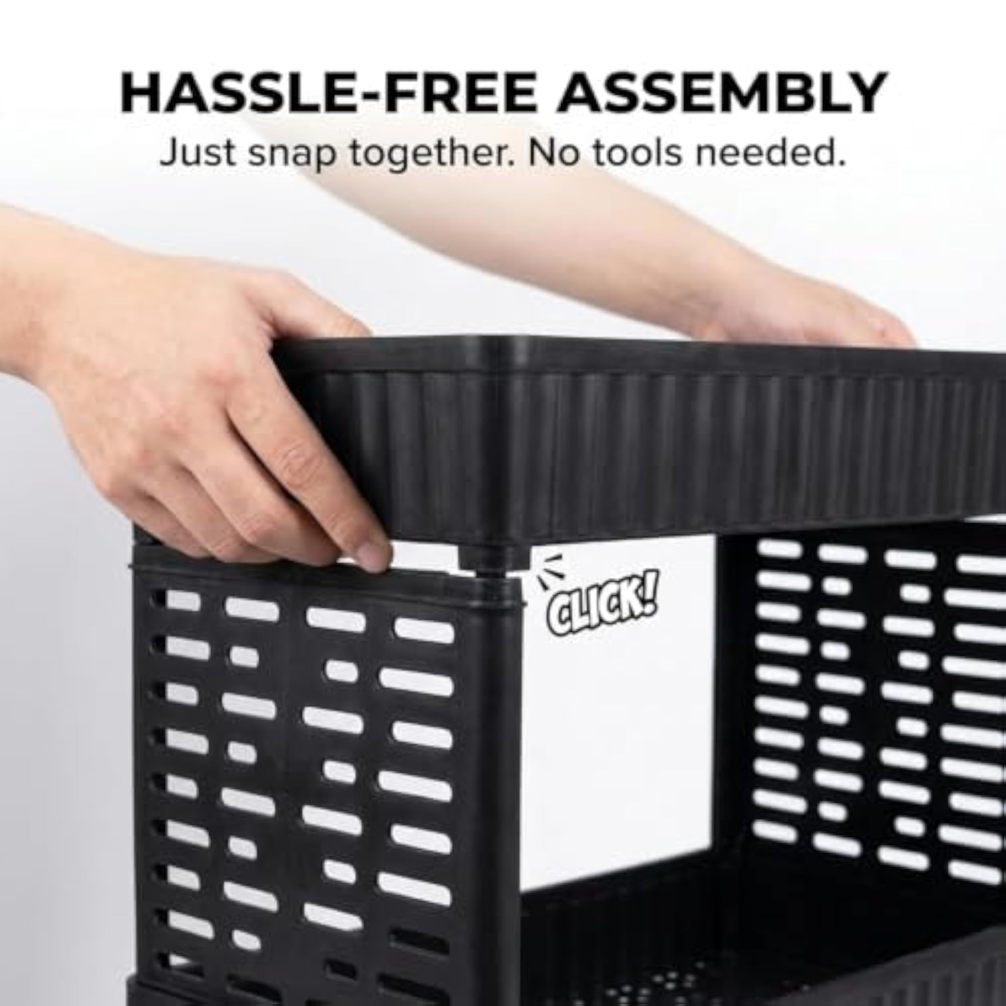 Multi-Tier Rolling Storage Cart with Wheels, Plastic Trolley Organizer