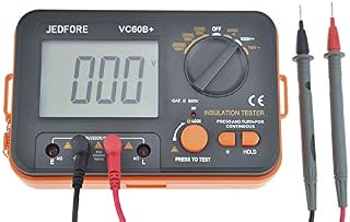 VC60B+ Digital Multimeter Insulation Resistance Multi Tester DCV ACV Megohm Meter Megohmmeter with Backlit LCD DC-250/500/1000V AC-750V 0.1~2000MΩ