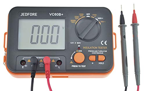vc60b + testeur de résistance d'isolement numérique mégohmmètre multimètre dc 250/500 / 1000v ac 750v 0.1~2000mΩ