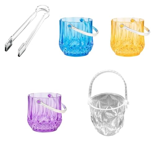 Refrigerador Megci balde de gelo de plástico com alça, pequeno balde de gelo para freezer, coquetel,