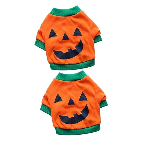 Costume d'Halloween pour animaux de compagnie XS : vêtement citrouille facile à enfiler