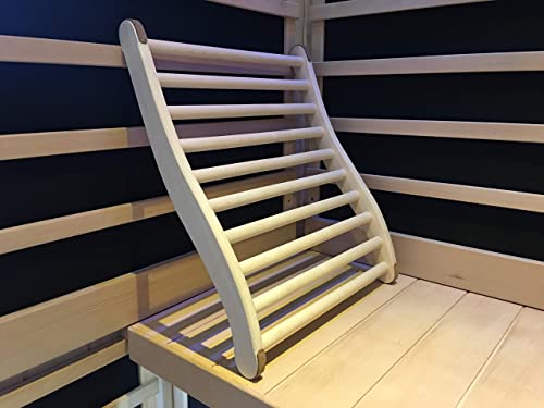 WEIGAND® Ergonomische Rückenlehne I Hoher Sitzkomfort I Aus feiner Linde I Weichholz I Stopper aus natürlichem Kork gegen Verrutschen - kein Verfärben der Liegen I Sauna I Saunazubehör I Rückenlehne - Image 4