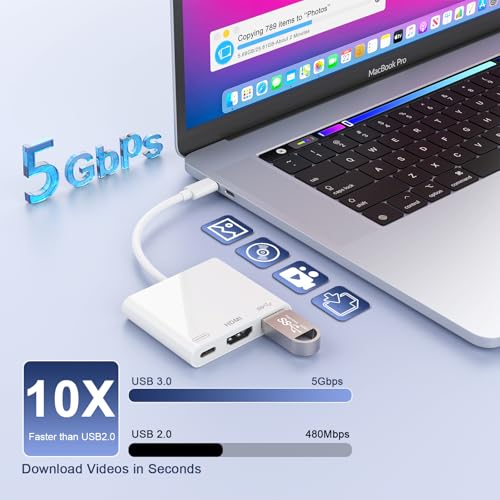 Adaptador AV digital 4K Sync Screen conector tipo C a HDMI 3