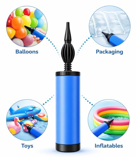 Image of Balloon Blower Pump Manual Machine (1PC Pack) | Balloon Inflator Pump for Latex Balloon, Foil, Air Balloon, Birthday Party or Any Decoration | Multicolour, Plastic, Portable, Lightweight