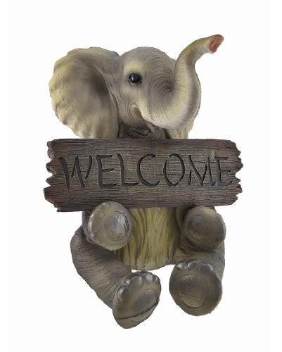 Things2Die4 Adorable Pachy Princess Baby Elephant Welcome Sign Home Decor