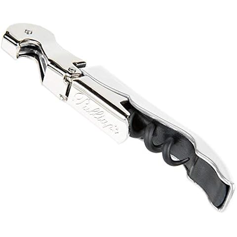 Pulltap's Double-Hinged Waiters Corkscrew, Wine Opener and Foil Cutter, Beer Bottle Opener, White Cover