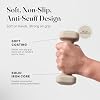 WeGym SafeGrip Square Dumbbells with Anti-Slip Handles, Safe Weight Lifting Equipment for Home Gym, Aesthetic Dumbbell Sets (Essential Set 10+12+15+20LB Pair with Slate Rack - Sandstone Set)