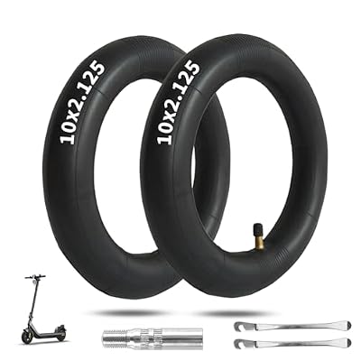 10 x 2.125 Scooter Tire Inner Tube, 10 inch Tube, Compatible with 10x1.90 10x1.95 10 x 2 54-152 Most, for Segway Ninebot F20, F25, F30, F40 Electric Scooter [Thickened] [Tire Levers] (2 Pack)