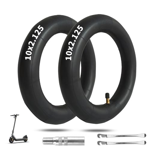 10 x 2.125 Scooter Tire Inner Tube 10 inch Tube Compatible with 10x1.90 10x1.95 10 x 2 54-152 Most for Segway Ninebot F20 F25 F30 F40 Electric Scooter [Thickened] [Tire Levers] (2 Pack)