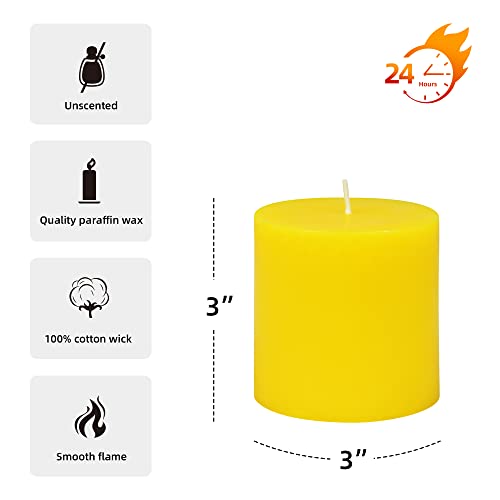 Zest Candle Pillar Candle, 3 By 3-Inch, Yellow #TOP3