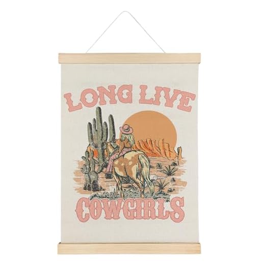 Qvapt Long Live Cowgirls Wall Decor, Western Decor for Kids Room,Little Girls Room Decor, Western Room Decor for Teen Girls,Cowgirl Posters 12x16 with Hanger