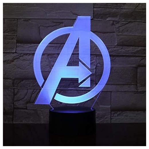 Lampara LED Avengers Logo Cambia Color USB Luz Nocturna y decoración