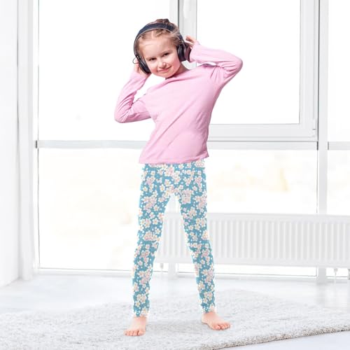 KLL Cherry Blossoms Toddler Girls' Basic Leggings Stretchy Full Length Sweatpants Gym4